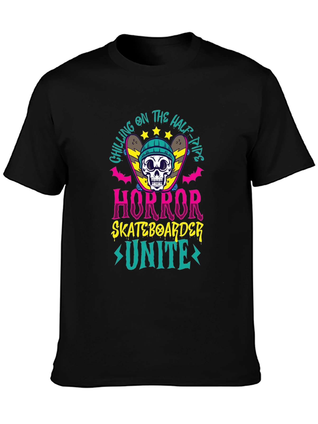 Horror Skateboarder Unite Graphic Tee