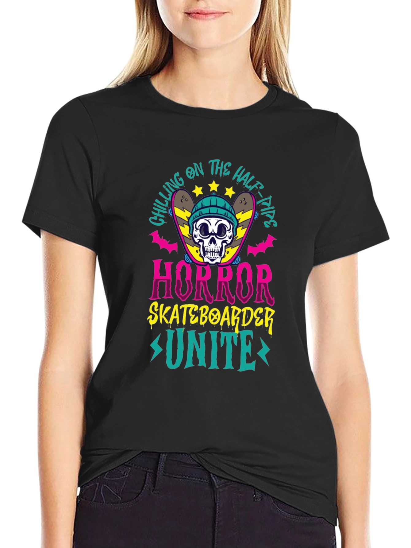 Horror Skateboarder Unite Graphic Tee