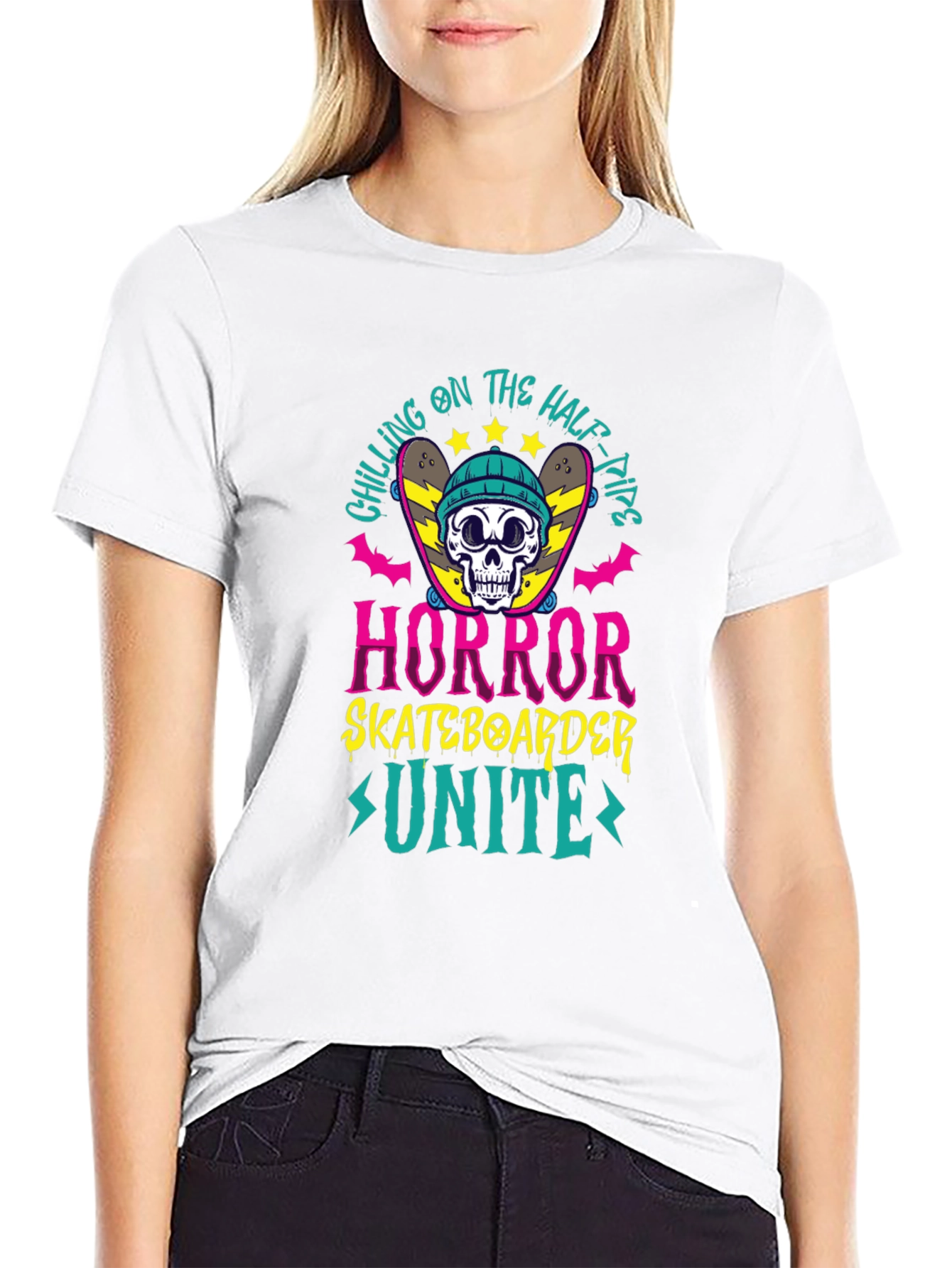Horror Skateboarder Unite Graphic Tee
