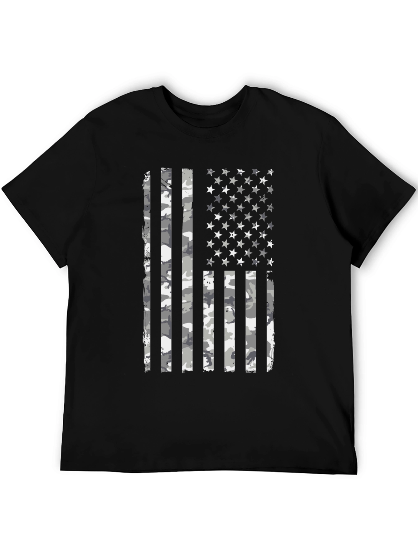 Patriotic Camo Flag Graphic T-Shirt