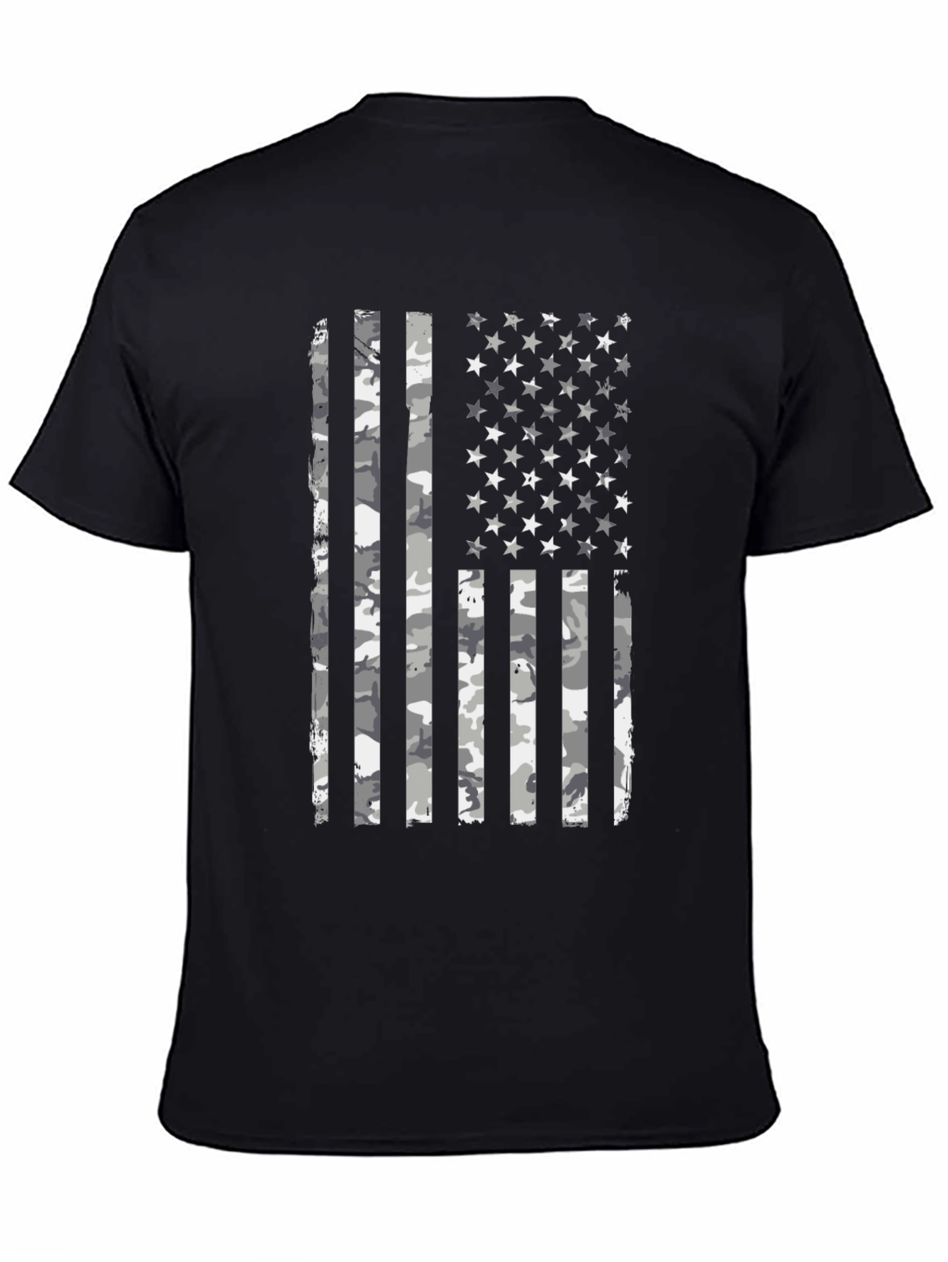 Patriotic Camo Flag Graphic T-Shirt