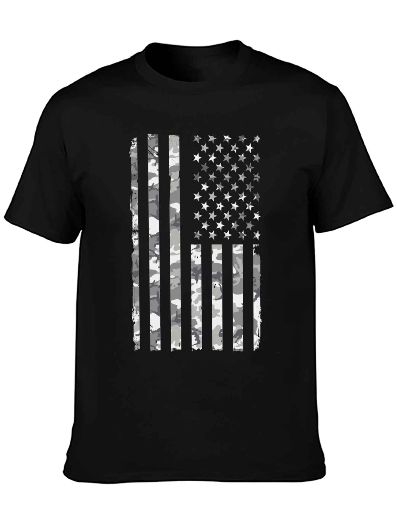 Patriotic Camo Flag Graphic T-Shirt