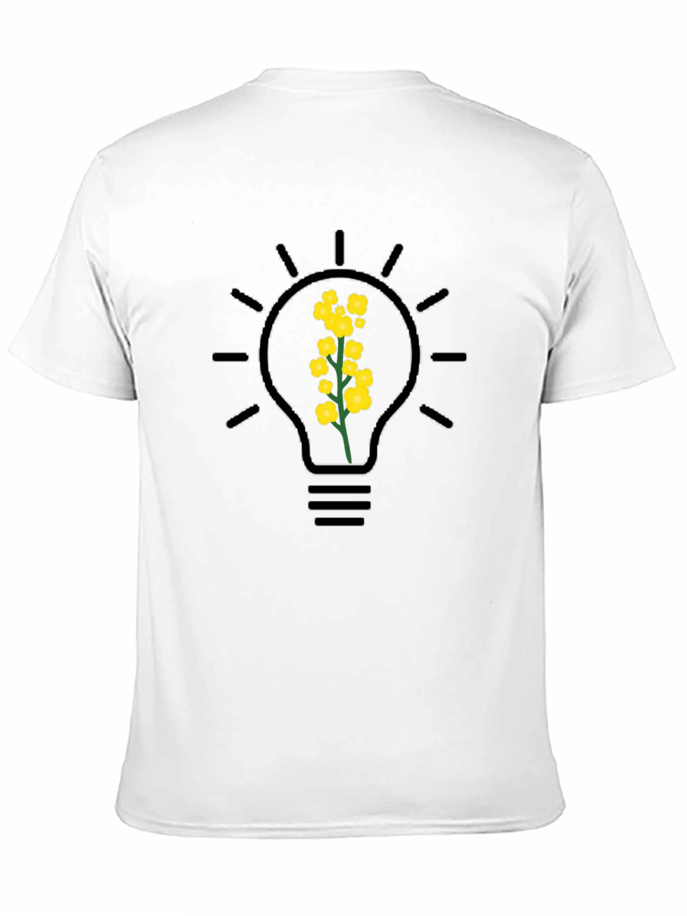 Floral Bulb Graphic Tee - Black Cotton Blend