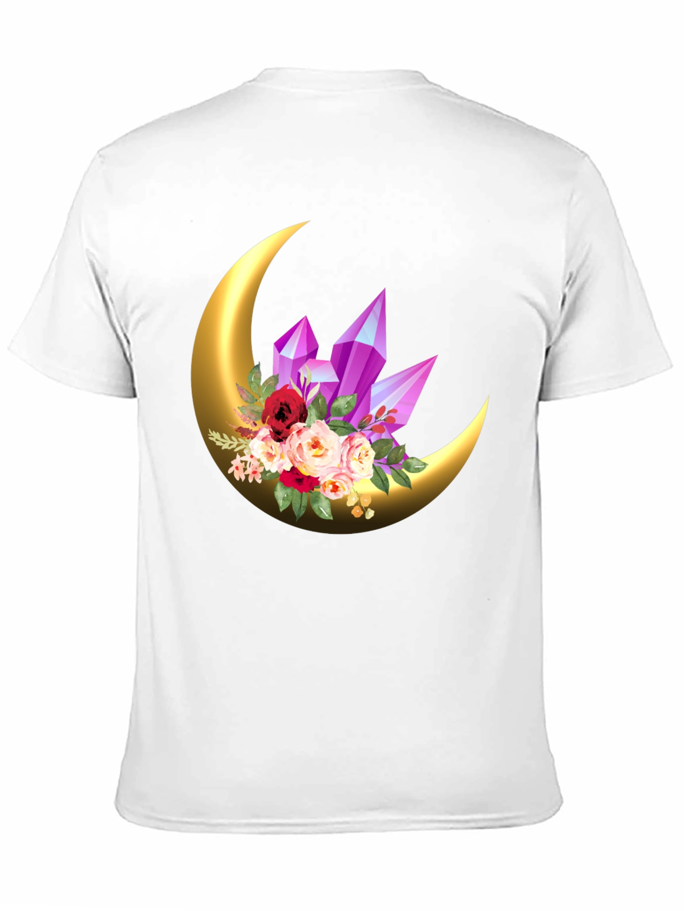 Crescent Moon Crystal Floral Graphic Tee