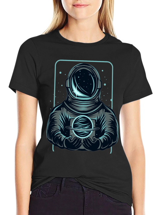 Astronaut Holding Planet Graphic Tee