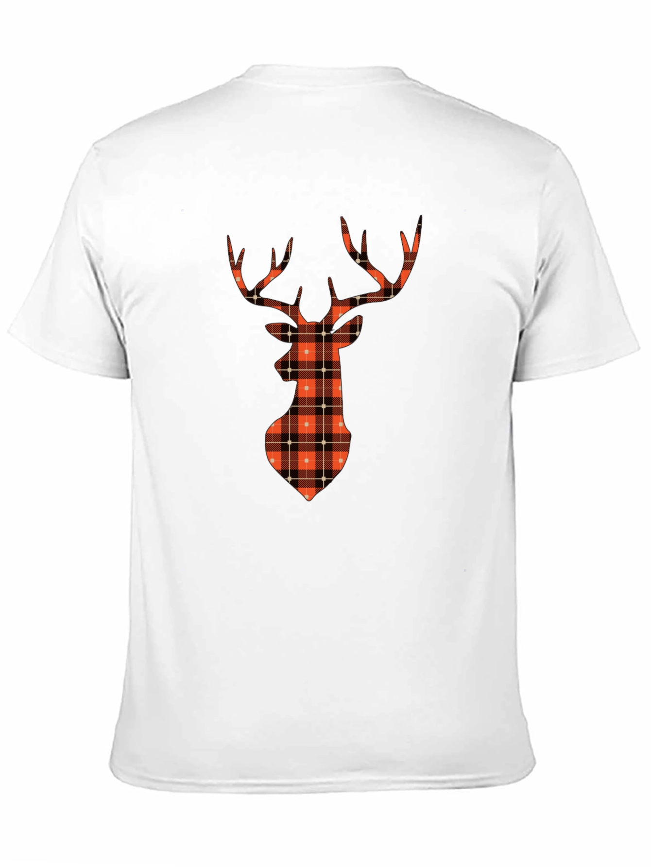 Plaid Deer Graphic Tee - Casual Style