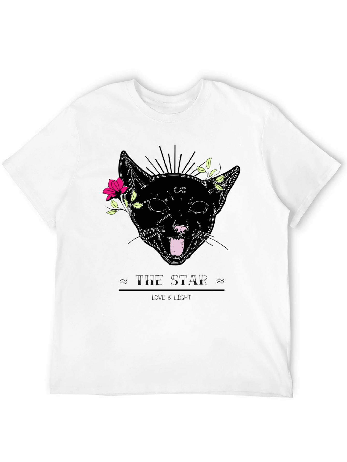 Mystic Cat Graphic Tee - Black