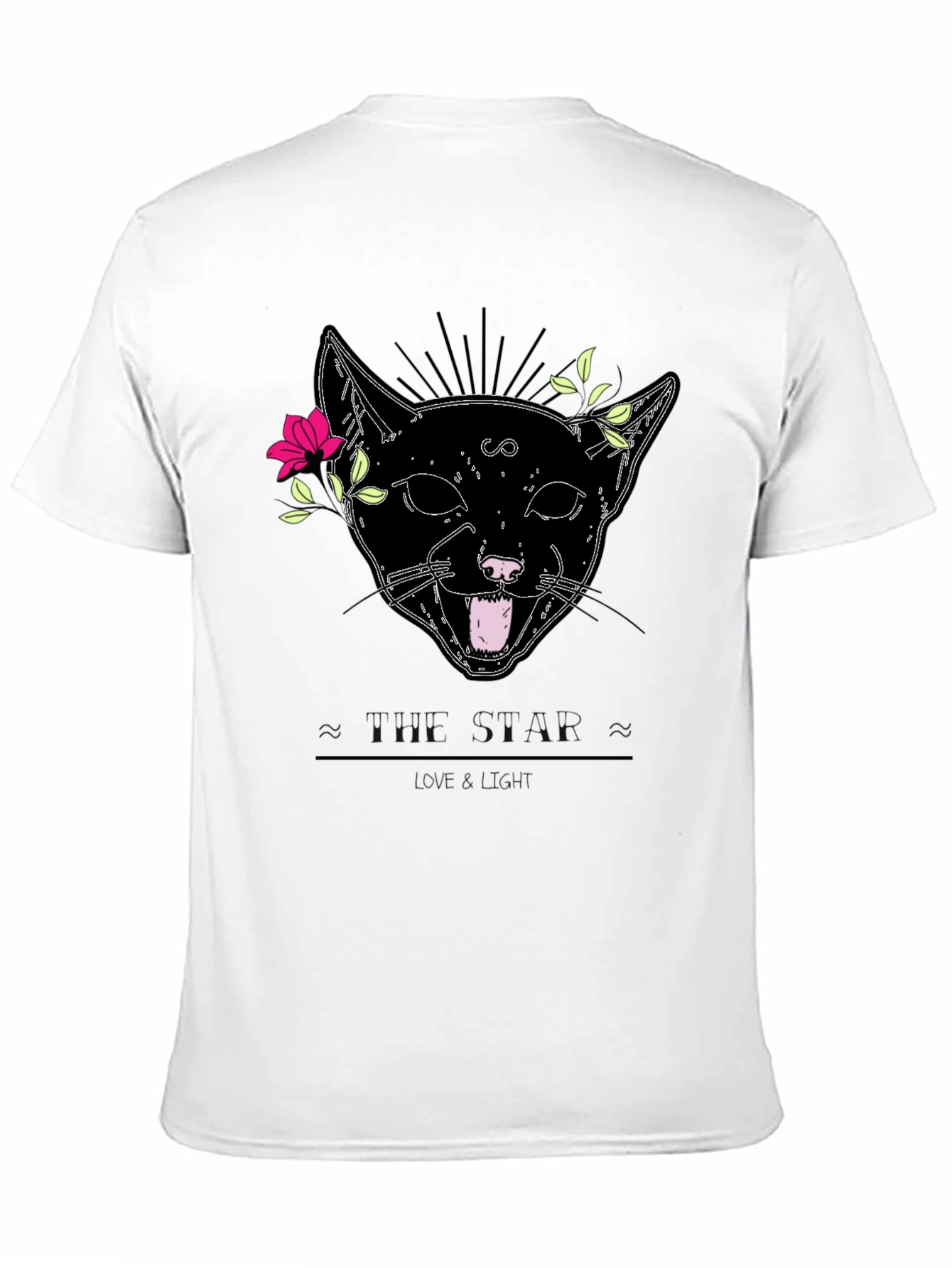 Mystic Cat Graphic Tee - Black