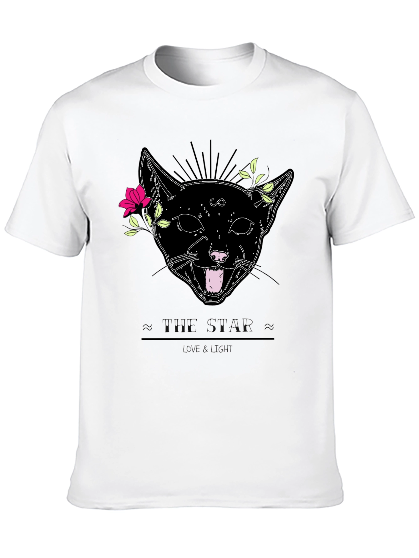 Mystic Cat Graphic Tee - Black