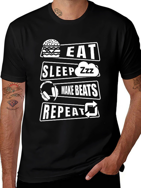 Eat Sleep Make Beats Repeat Graphic Tee