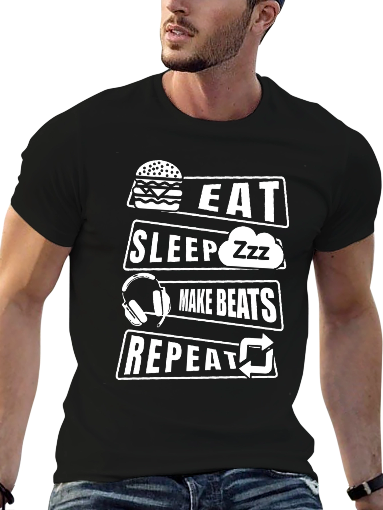 Eat Sleep Make Beats Repeat Graphic Tee