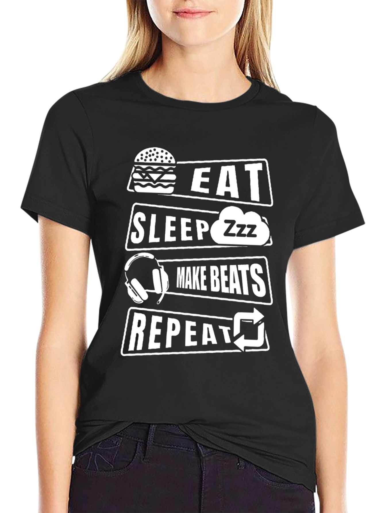 Eat Sleep Make Beats Repeat Graphic Tee