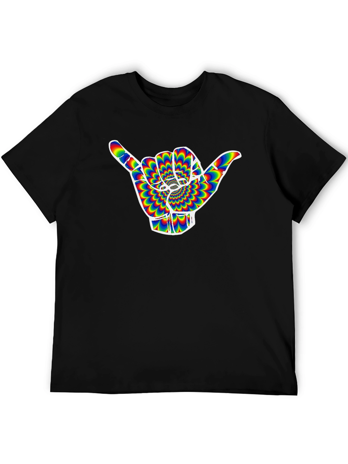 Hang Loose Shaka Hand Rainbow Illusion T-Shirt