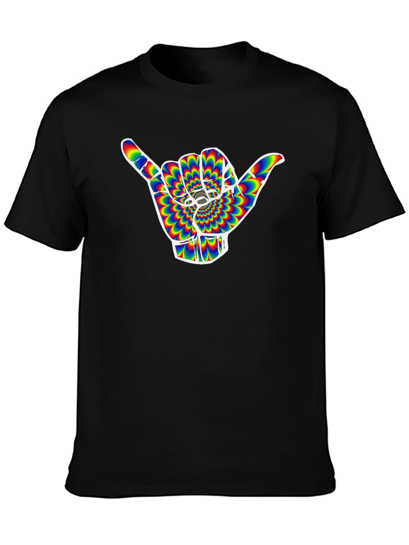 Hang Loose Shaka Hand Rainbow Illusion T-Shirt