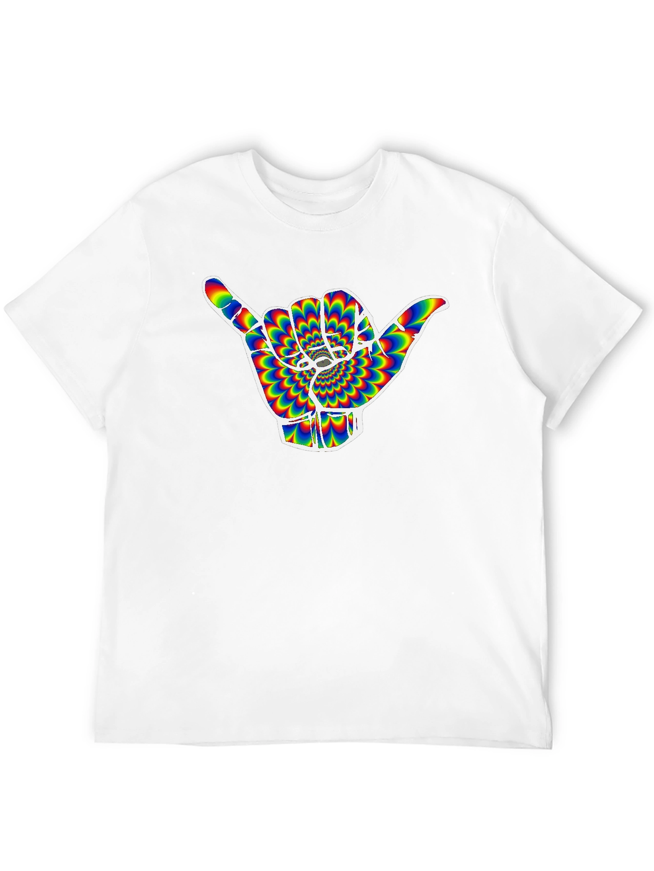 Hang Loose Shaka Hand Rainbow Illusion T-Shirt