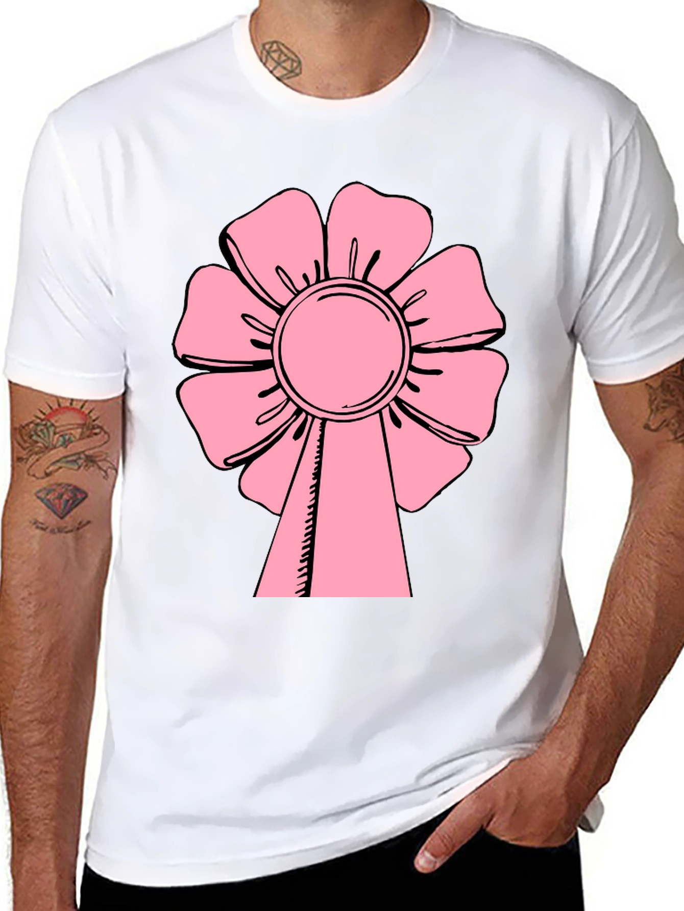 Pink Flower T-Shirt - Casual Wear
