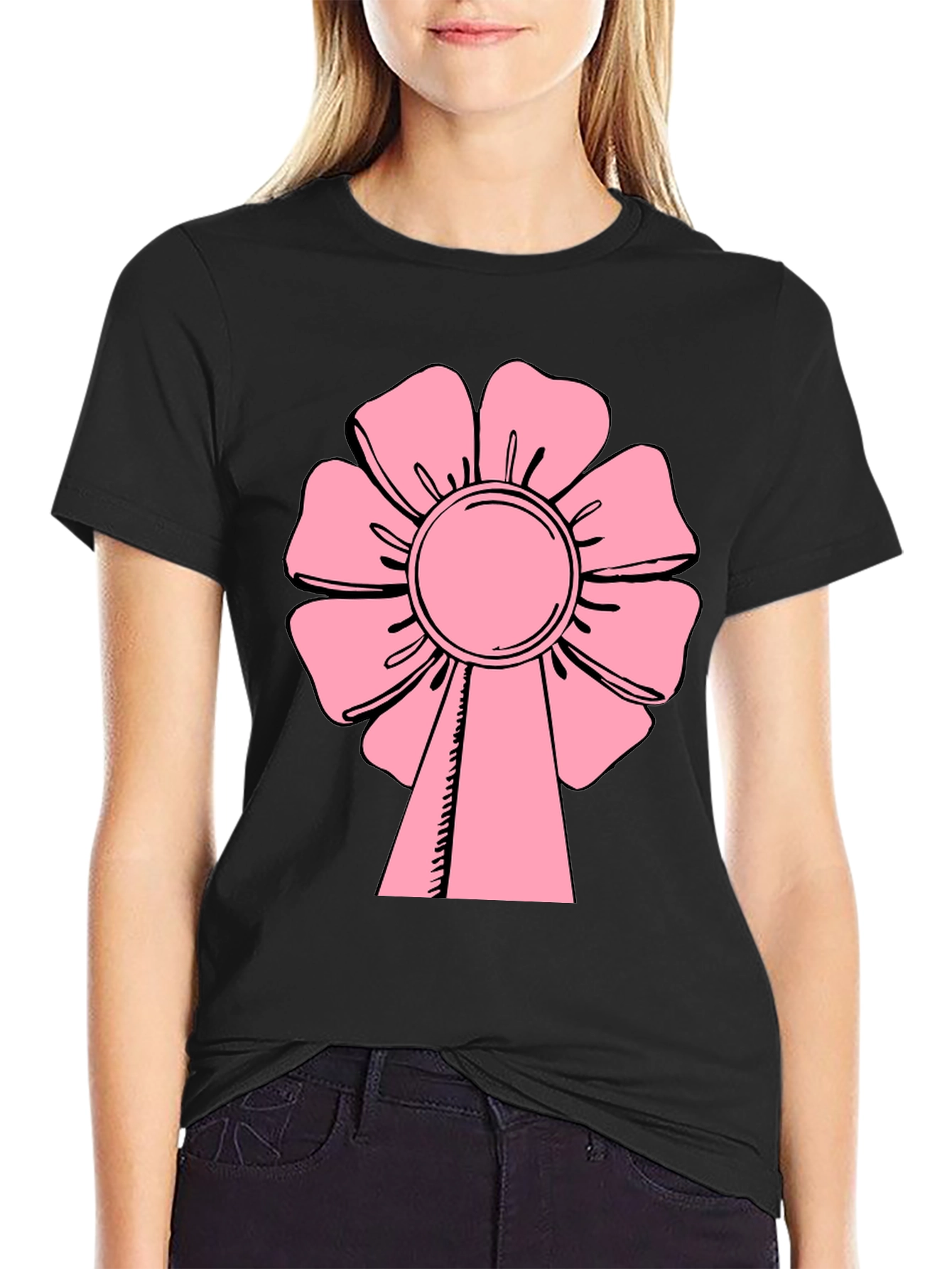 Pink Flower T-Shirt - Casual Wear