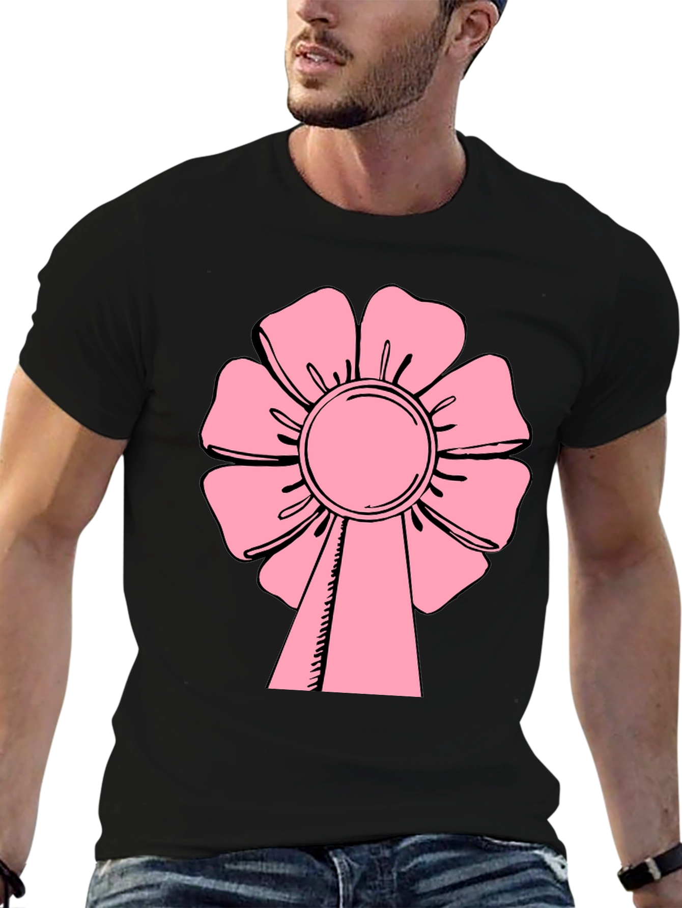 Pink Flower T-Shirt - Casual Wear
