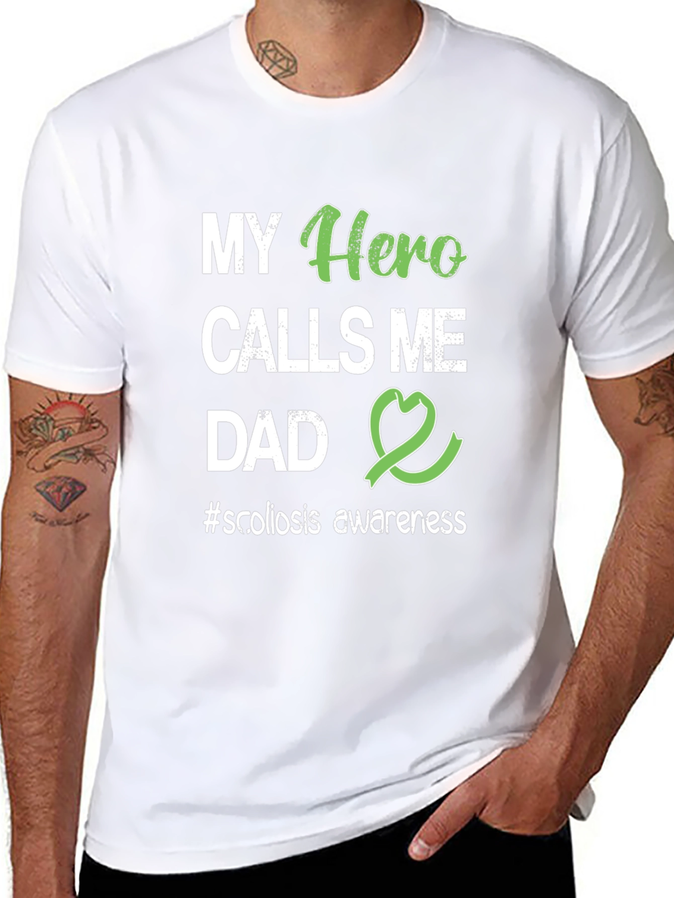 My Hero Calls Me Dad - Scoliosis Awareness T-Shirt
