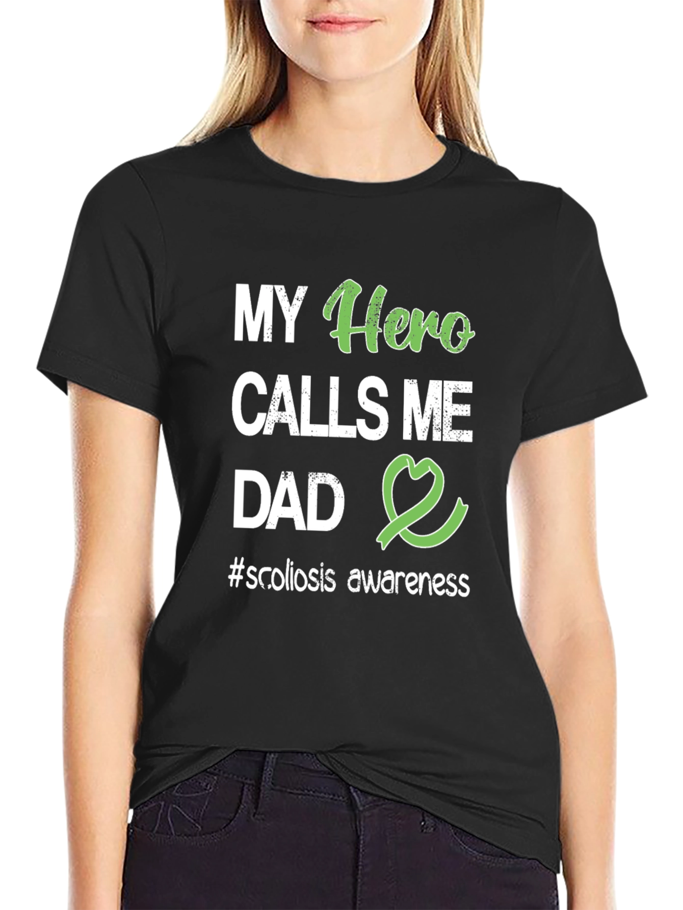 My Hero Calls Me Dad - Scoliosis Awareness T-Shirt