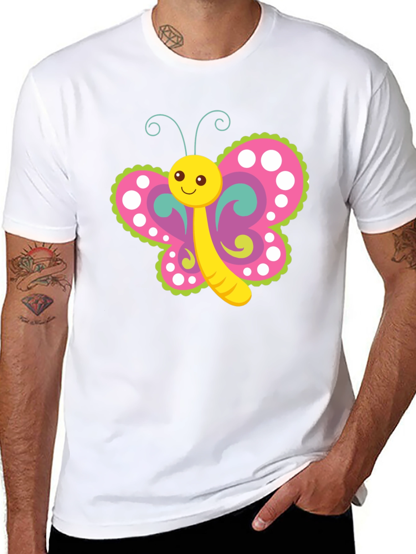 Cute Butterfly Graphic Print T-Shirt