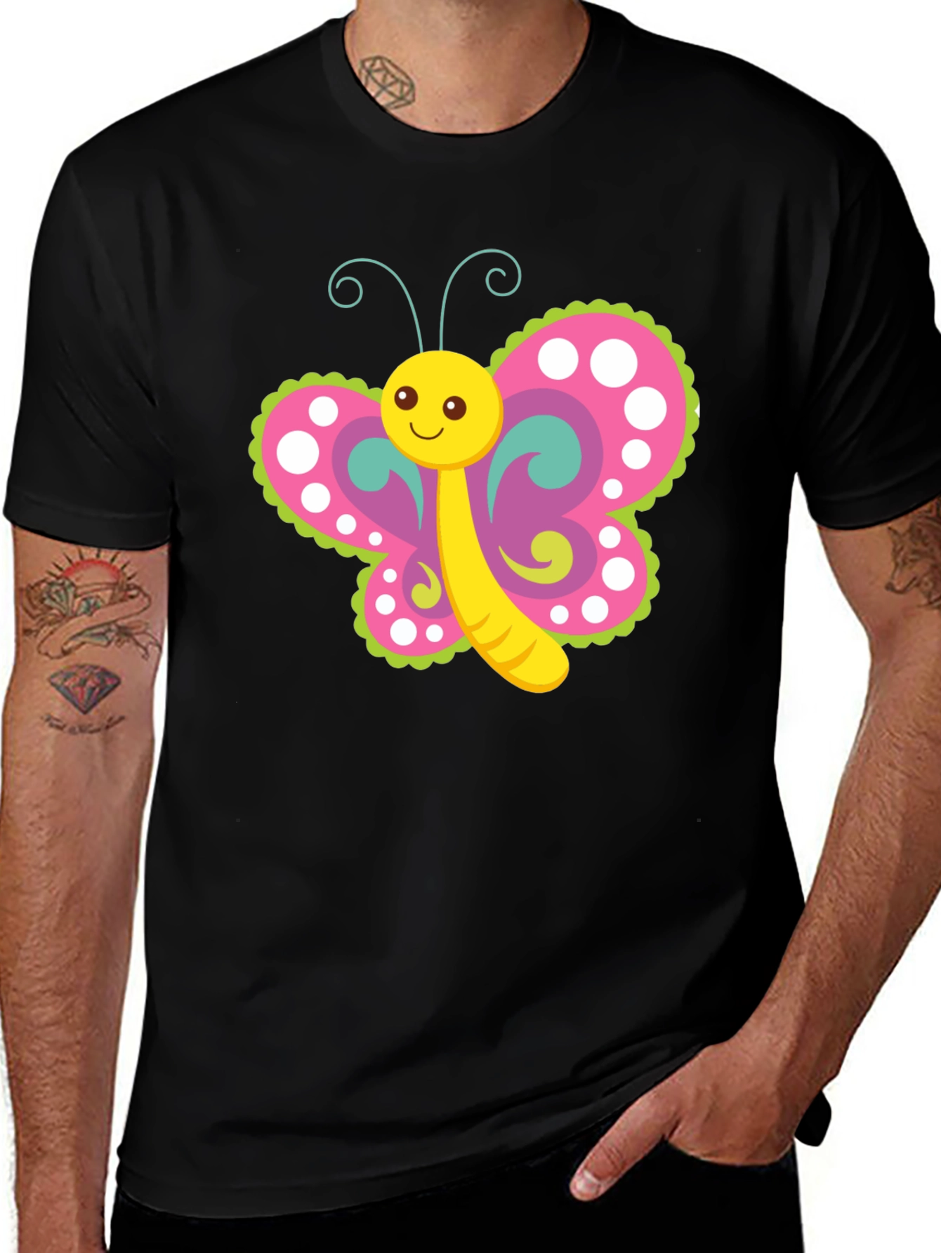 Cute Butterfly Graphic Print T-Shirt