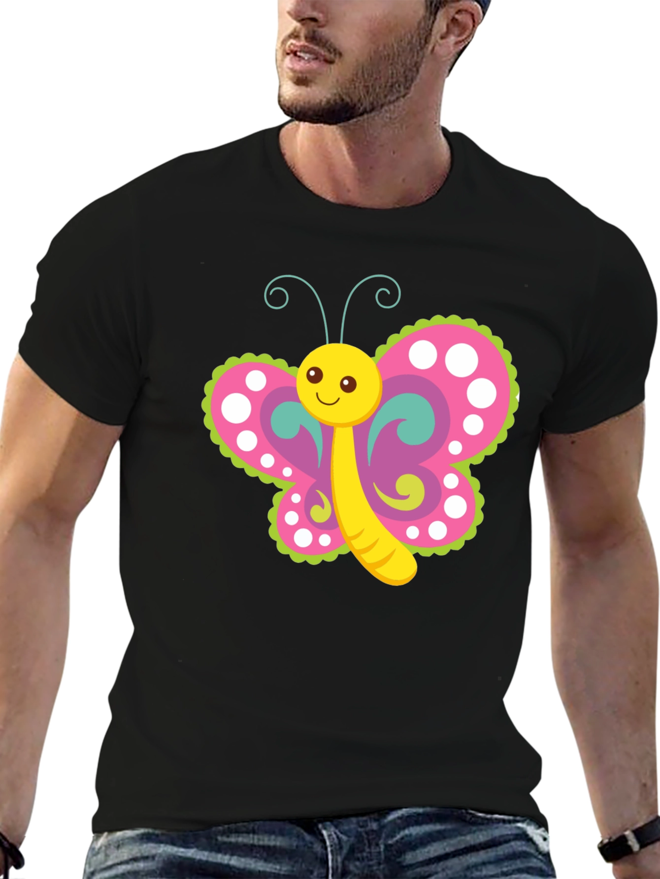 Cute Butterfly Graphic Print T-Shirt