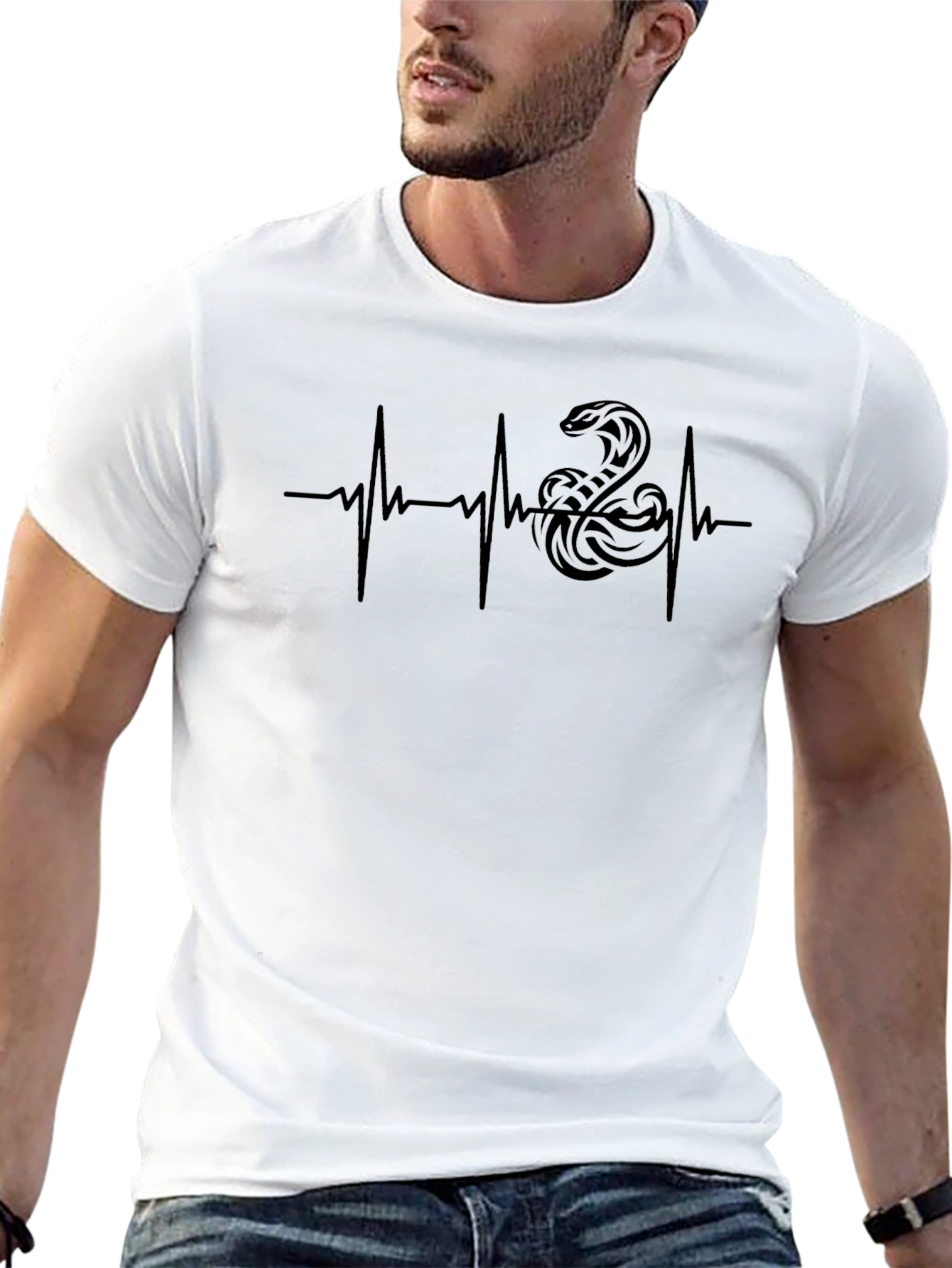 Cobra Heartbeat Graphic Tee - Black Snake Design