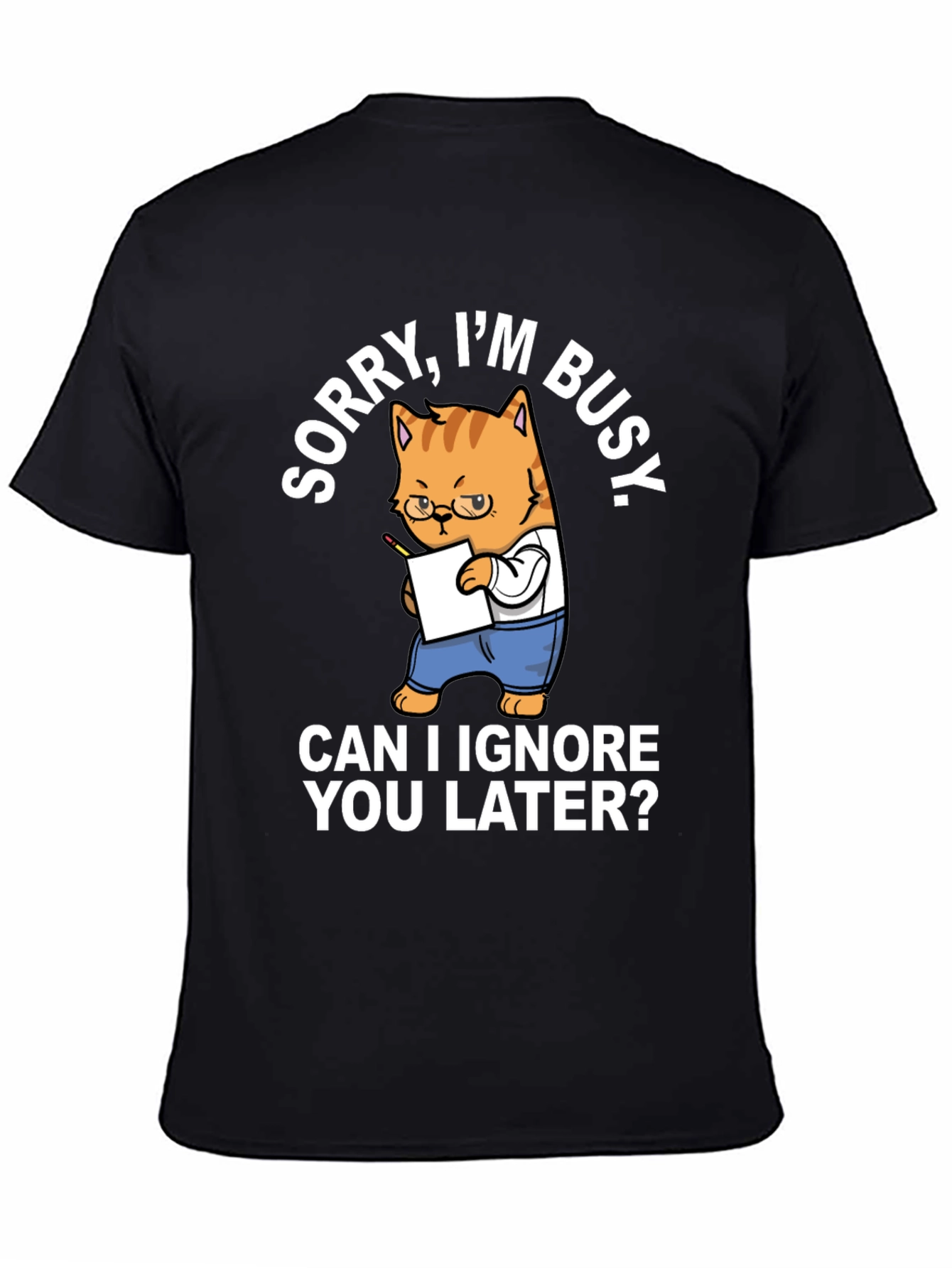 Busy Cat T-Shirt Funny Graphic Tee