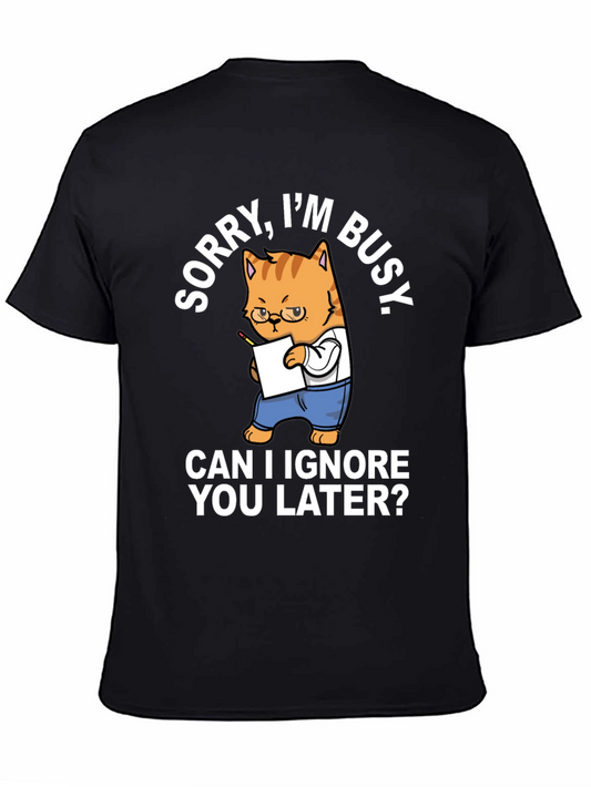 Busy Cat T-Shirt Funny Graphic Tee