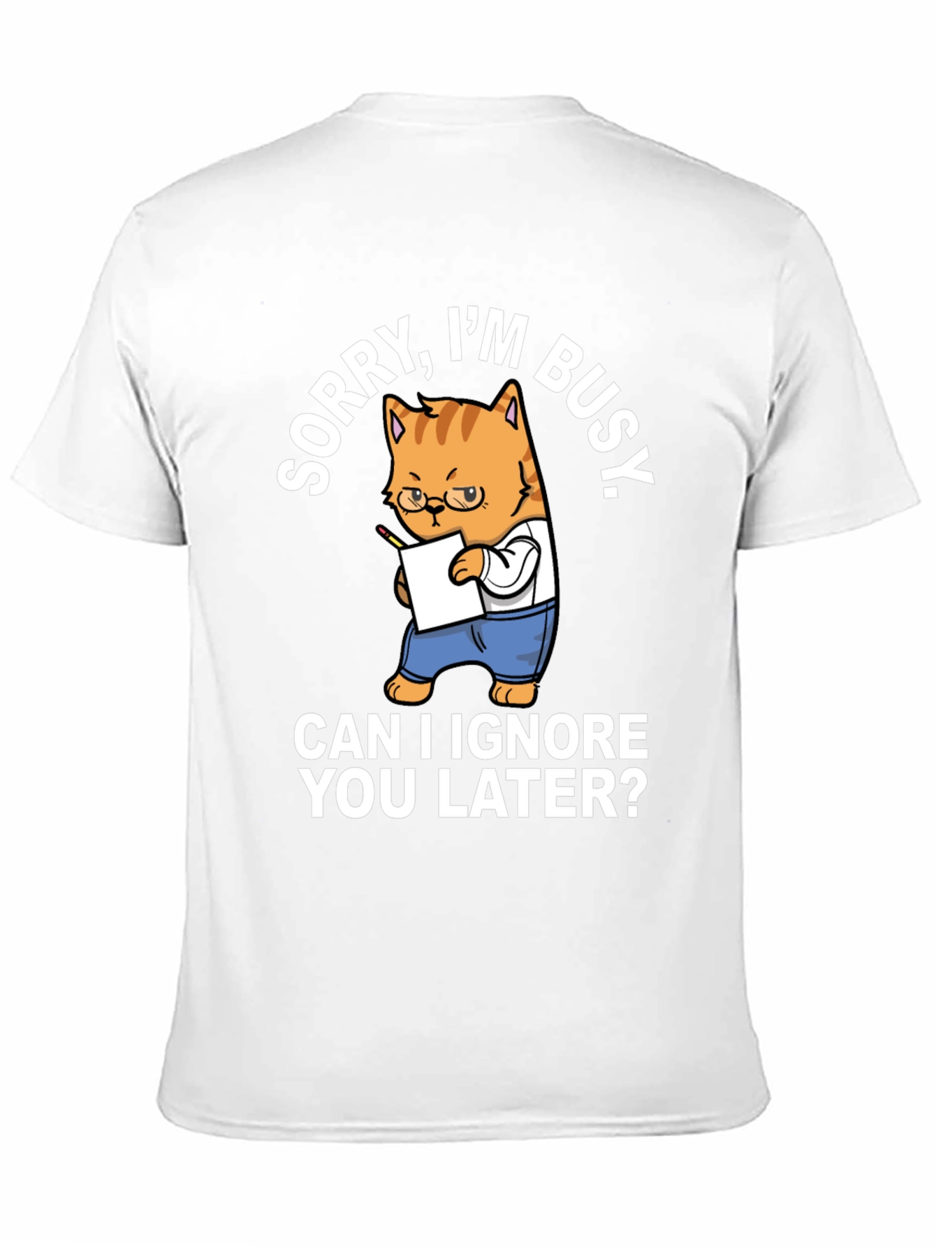 Busy Cat T-Shirt Funny Graphic Tee