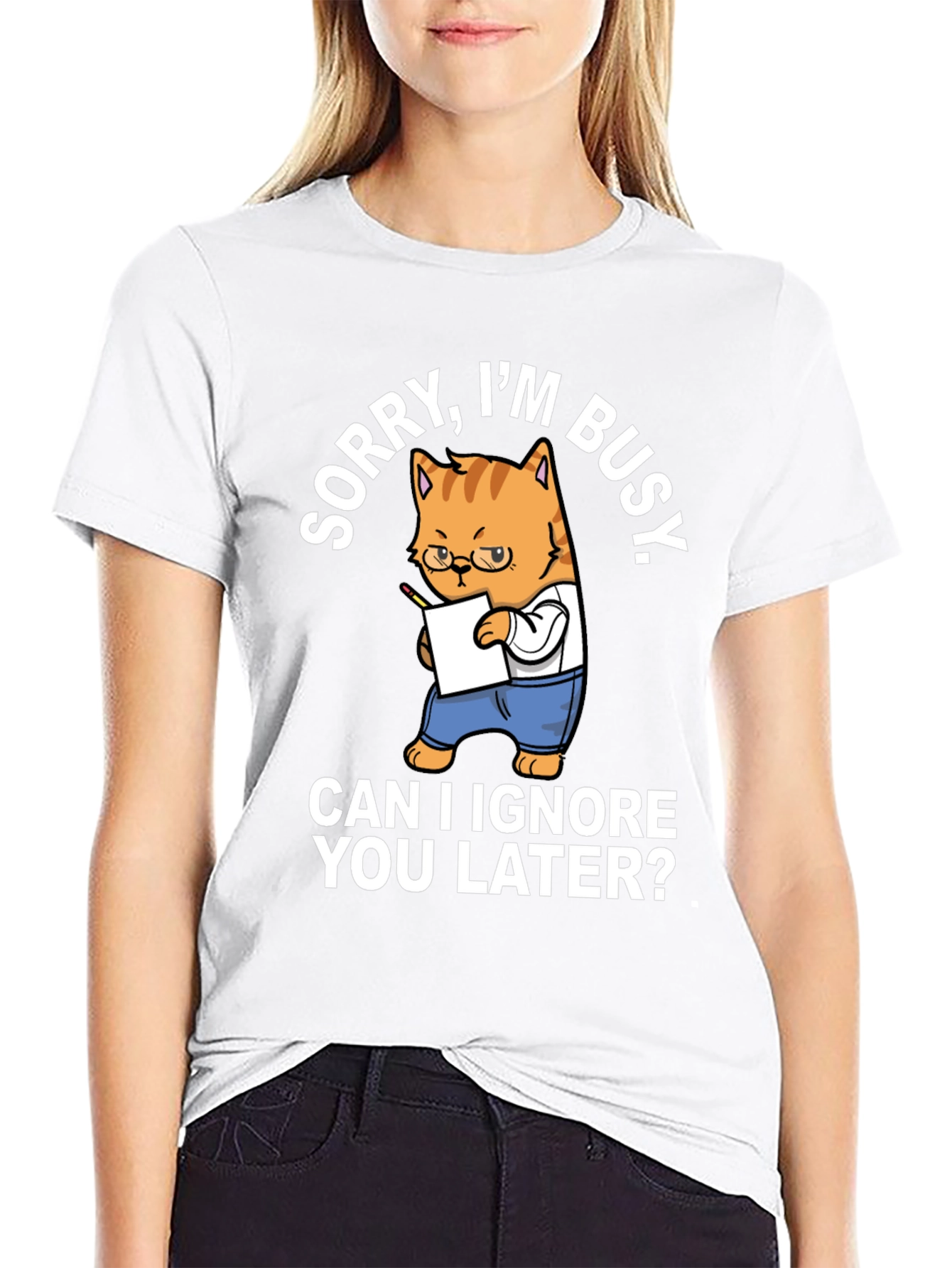 Busy Cat T-Shirt Funny Graphic Tee