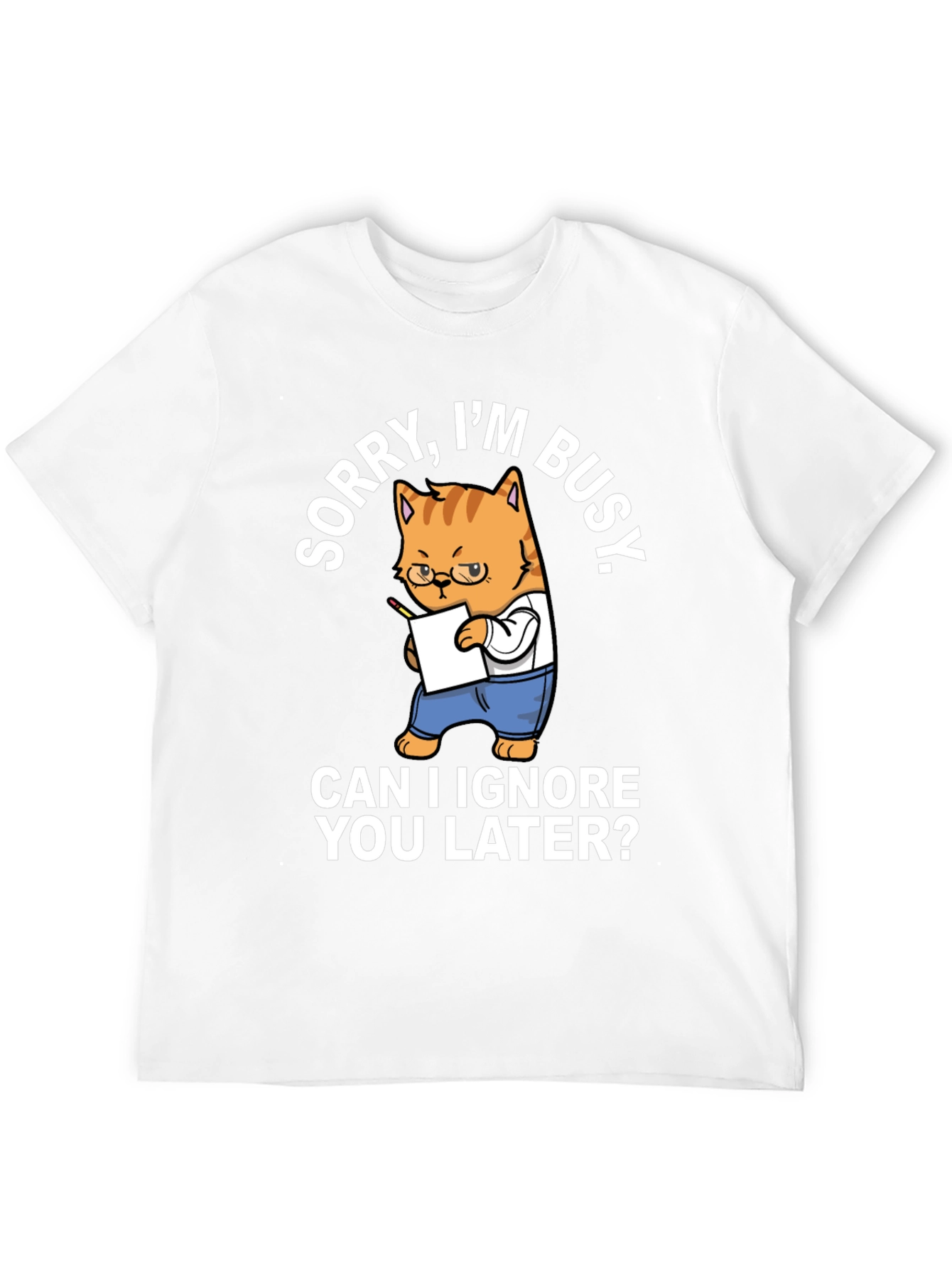 Busy Cat T-Shirt Funny Graphic Tee