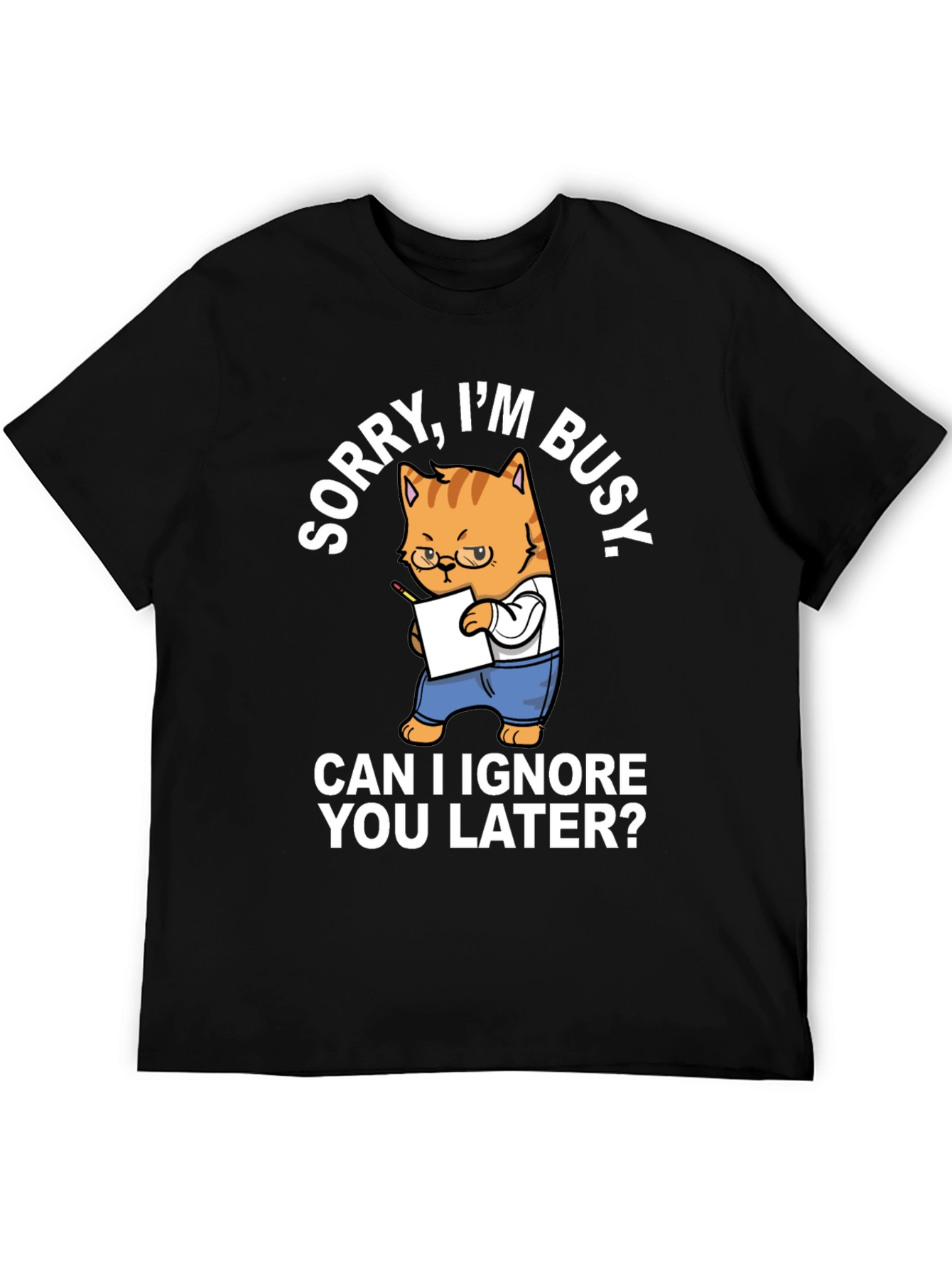 Busy Cat T-Shirt Funny Graphic Tee