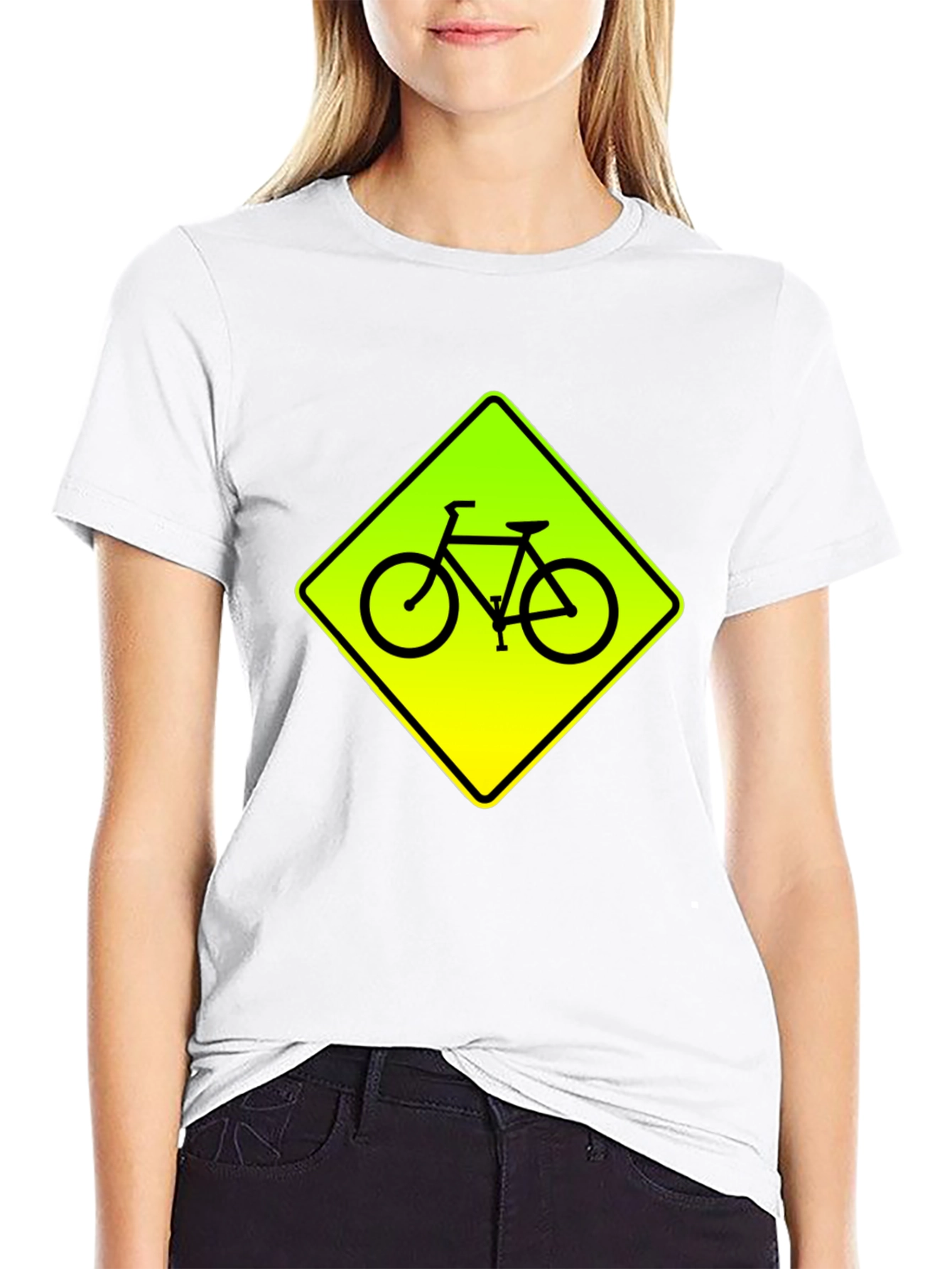Bike Crossing Black Graphic Tee