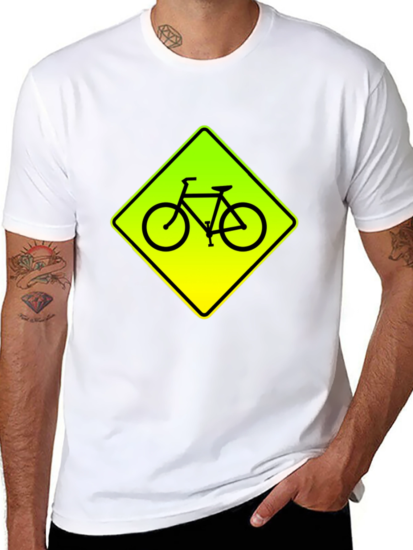 Bike Crossing Black Graphic Tee