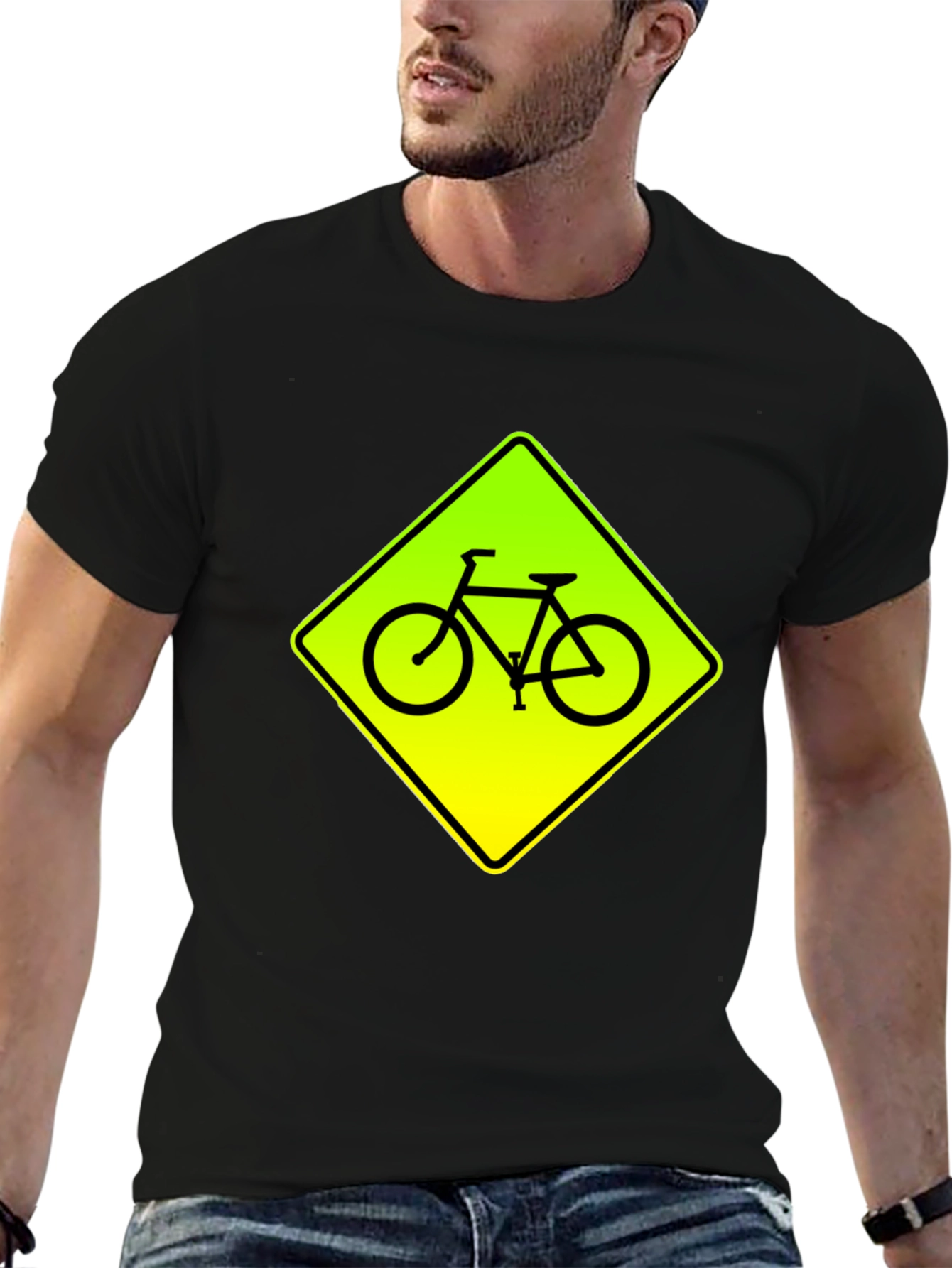 Bike Crossing Black Graphic Tee
