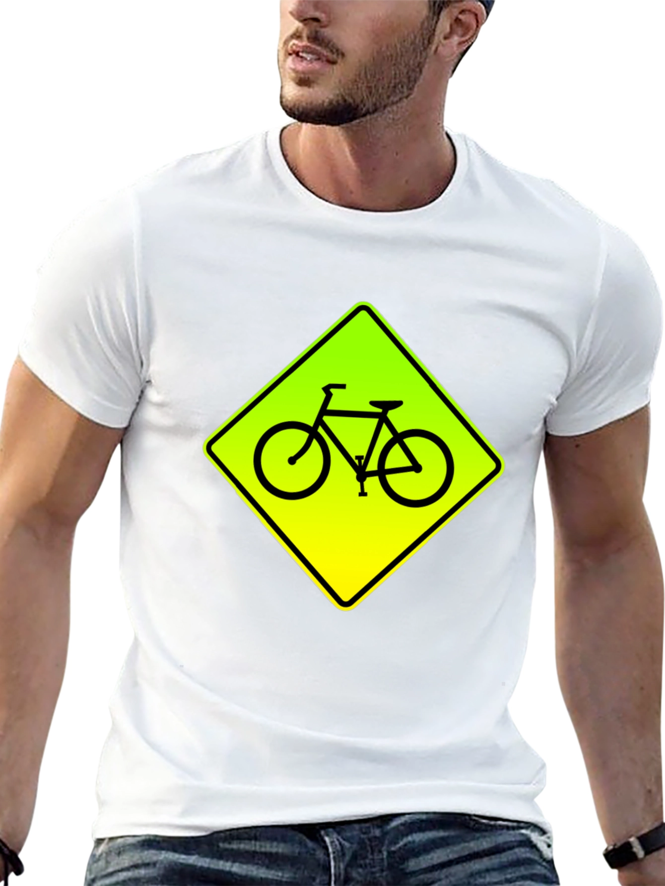 Bike Crossing Black Graphic Tee