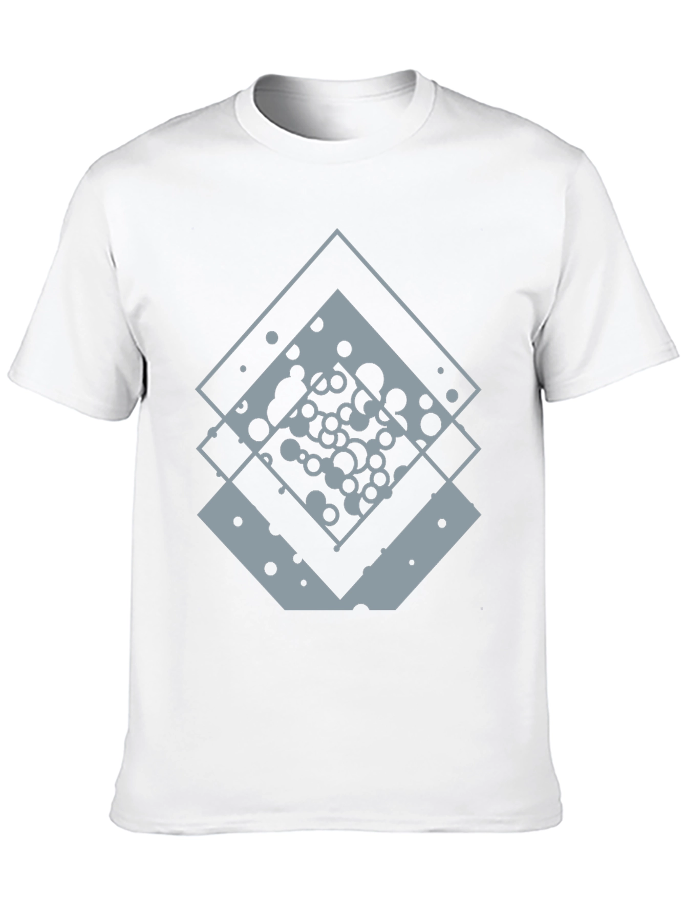 Geometric Squares Graphic Tee - Black