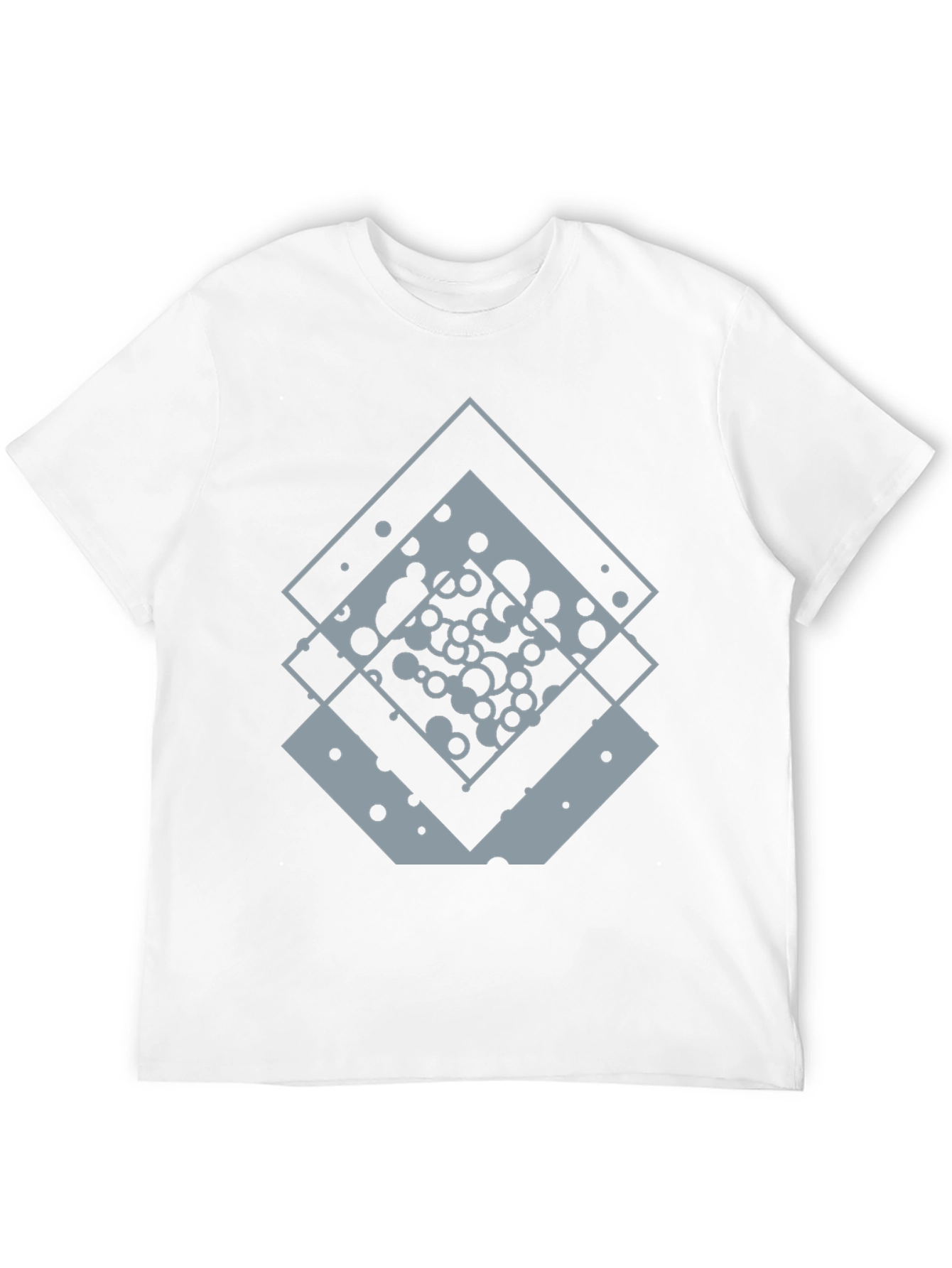 Geometric Squares Graphic Tee - Black