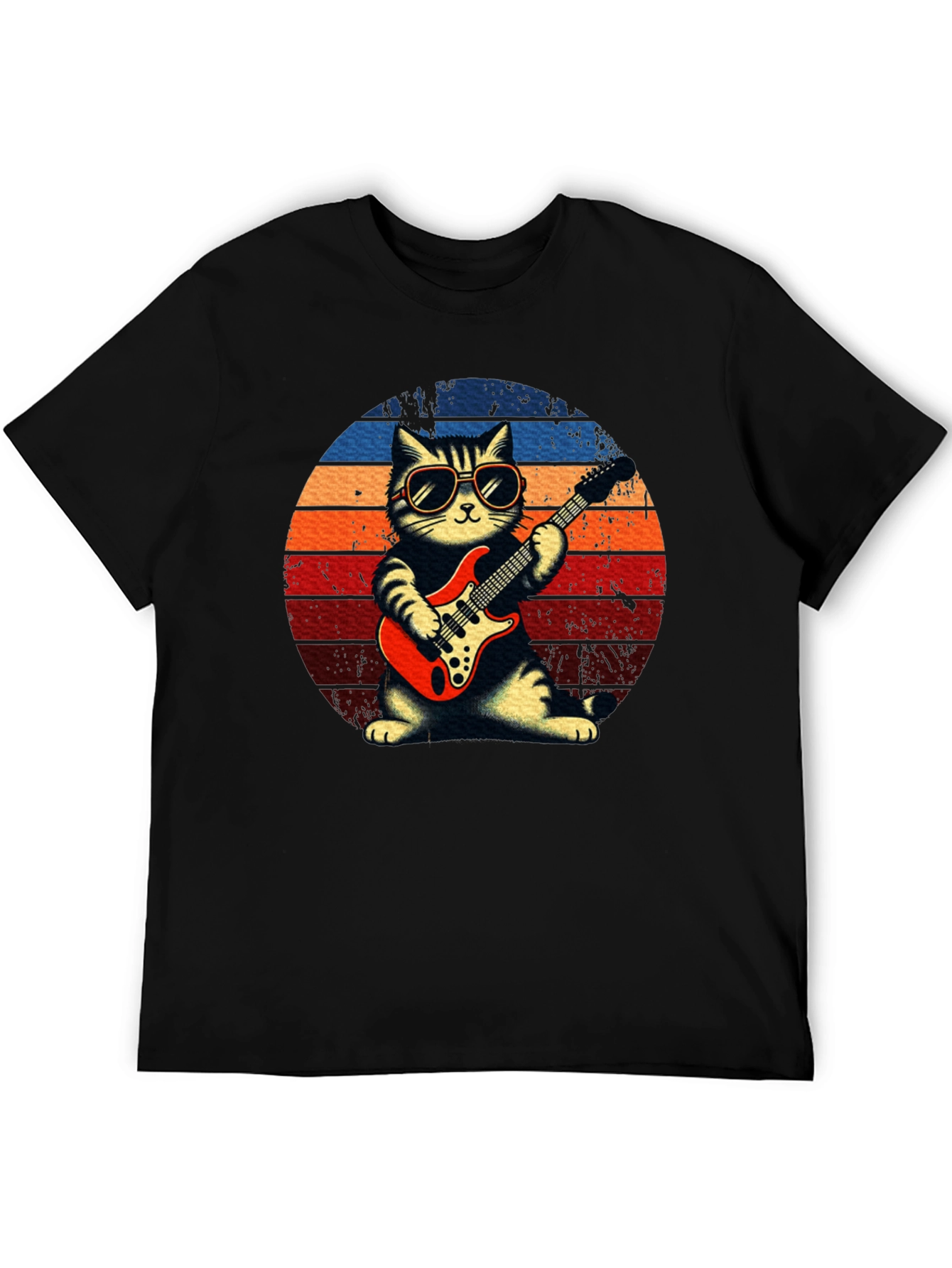 Cat Guitarist Graphic Tee