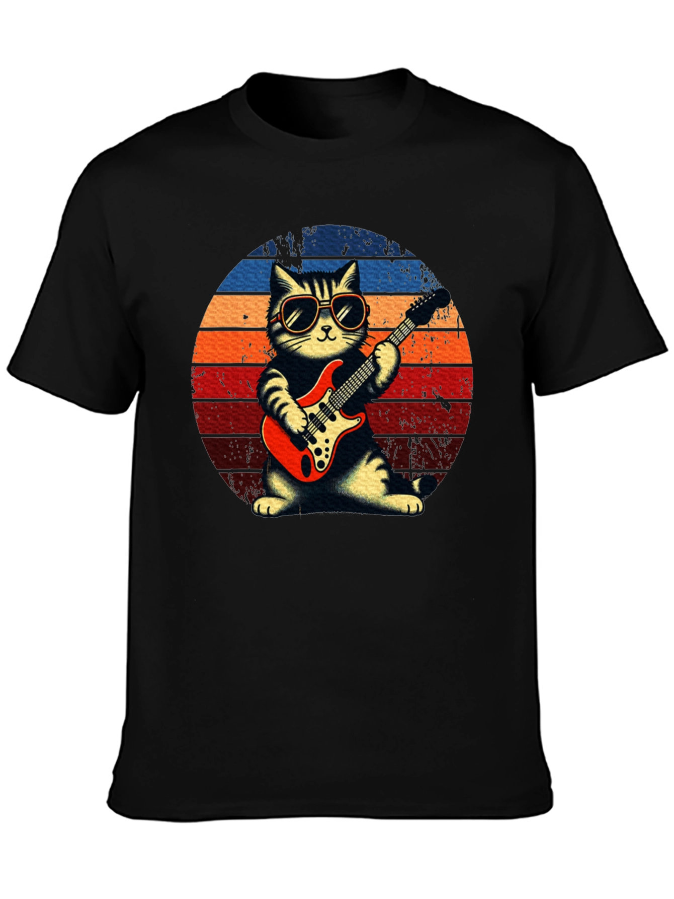 Cat Guitarist Graphic Tee