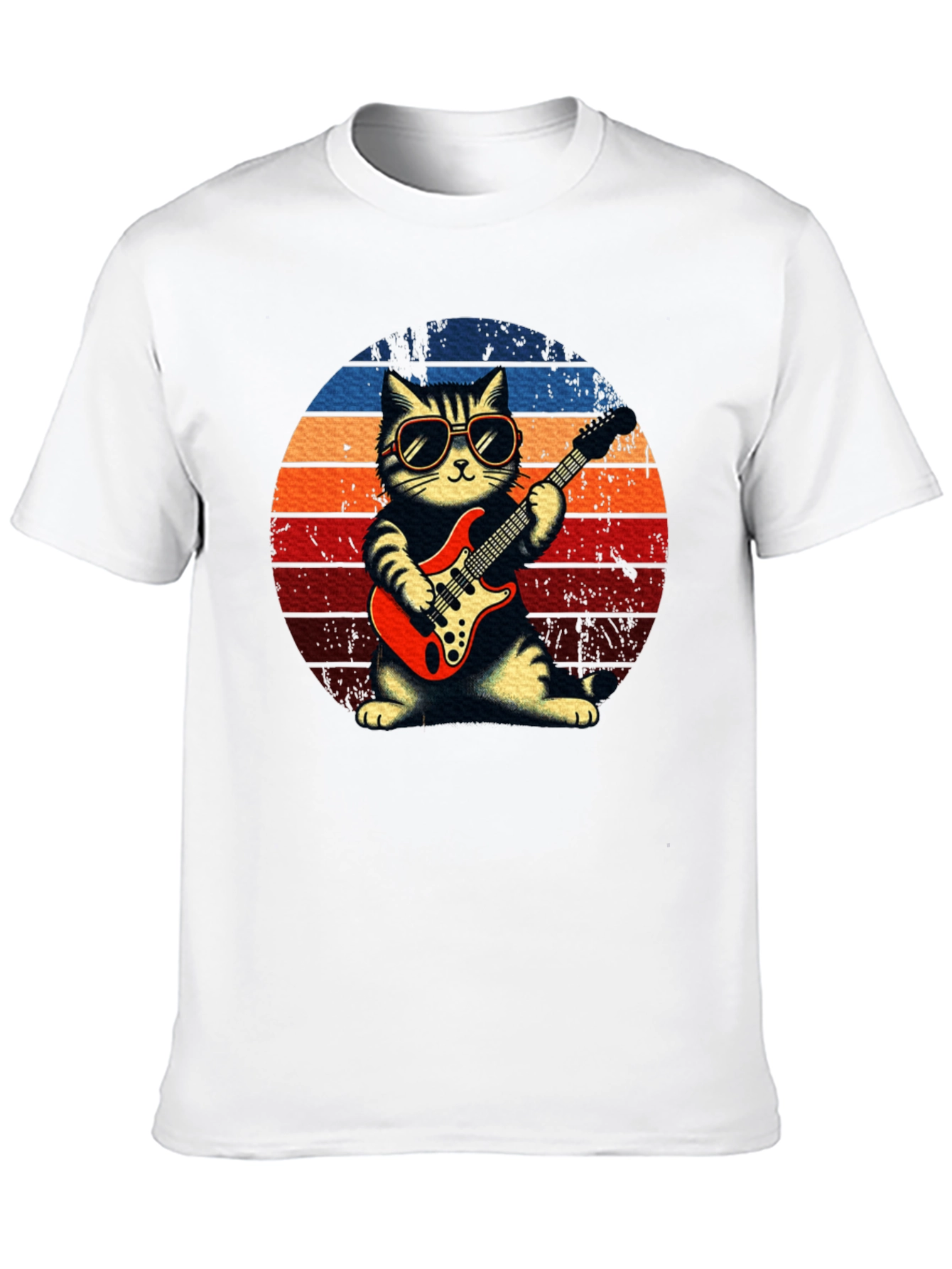 Cat Guitarist Graphic Tee