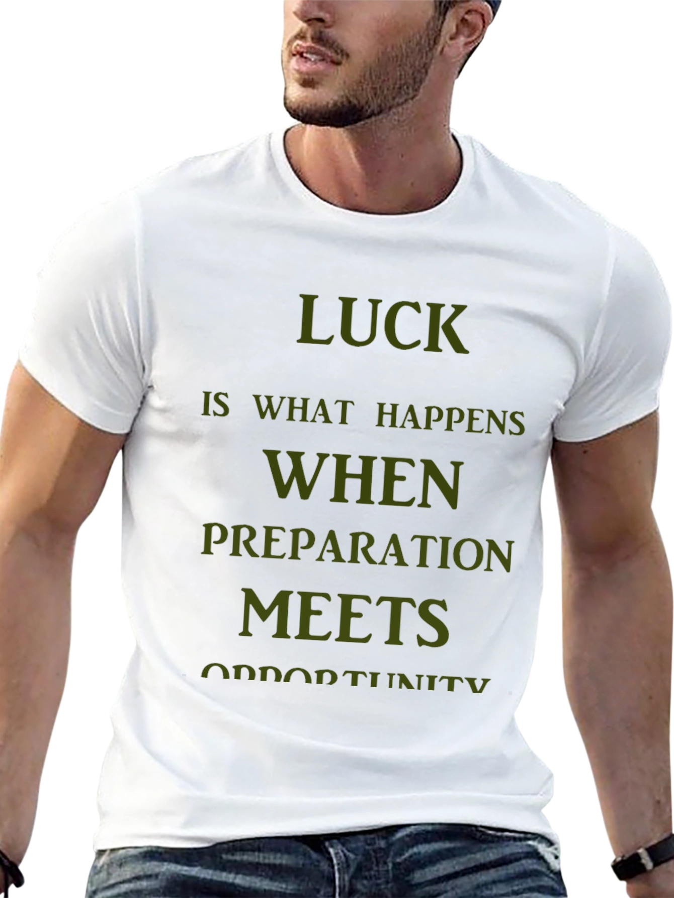 Luck Happens T-Shirt - Preparation Meets Opportunity Tee