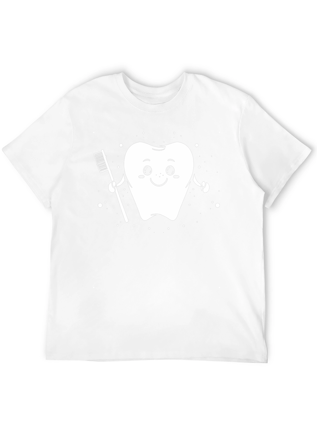 Cute Tooth and Toothbrush Black T-Shirt
