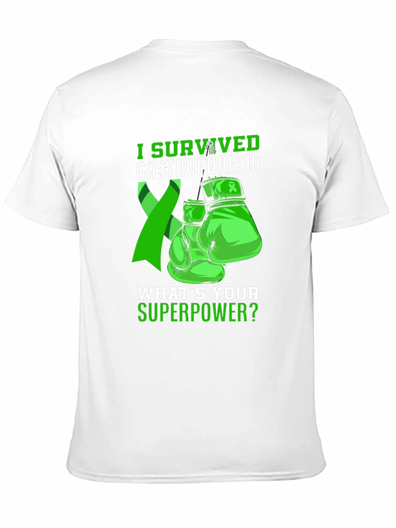 Gastroparesis Survivor T-Shirt Green Ribbon Boxing Gloves
