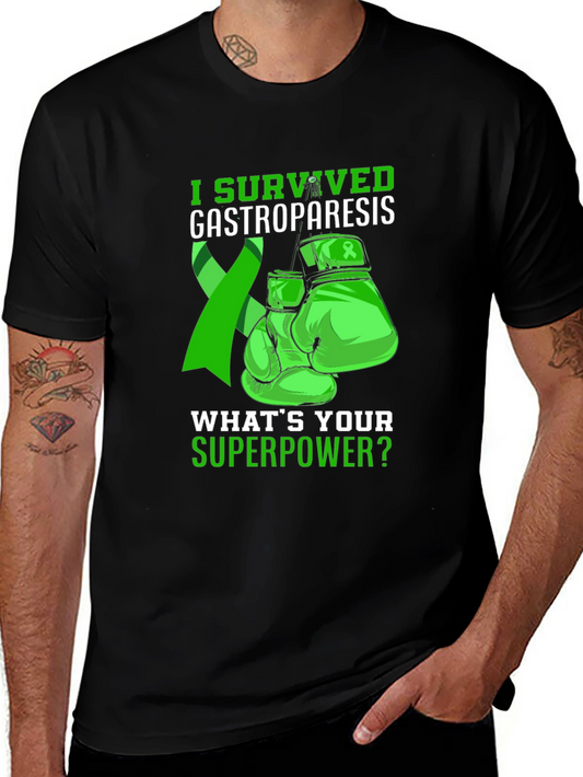 Gastroparesis Survivor T-Shirt Green Ribbon Boxing Gloves