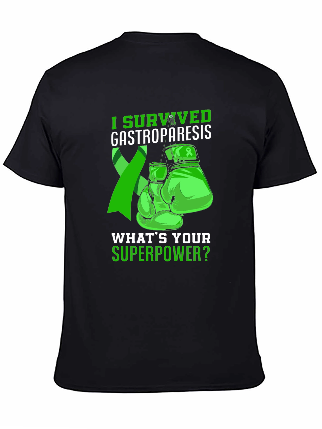 Gastroparesis Survivor T-Shirt Green Ribbon Boxing Gloves