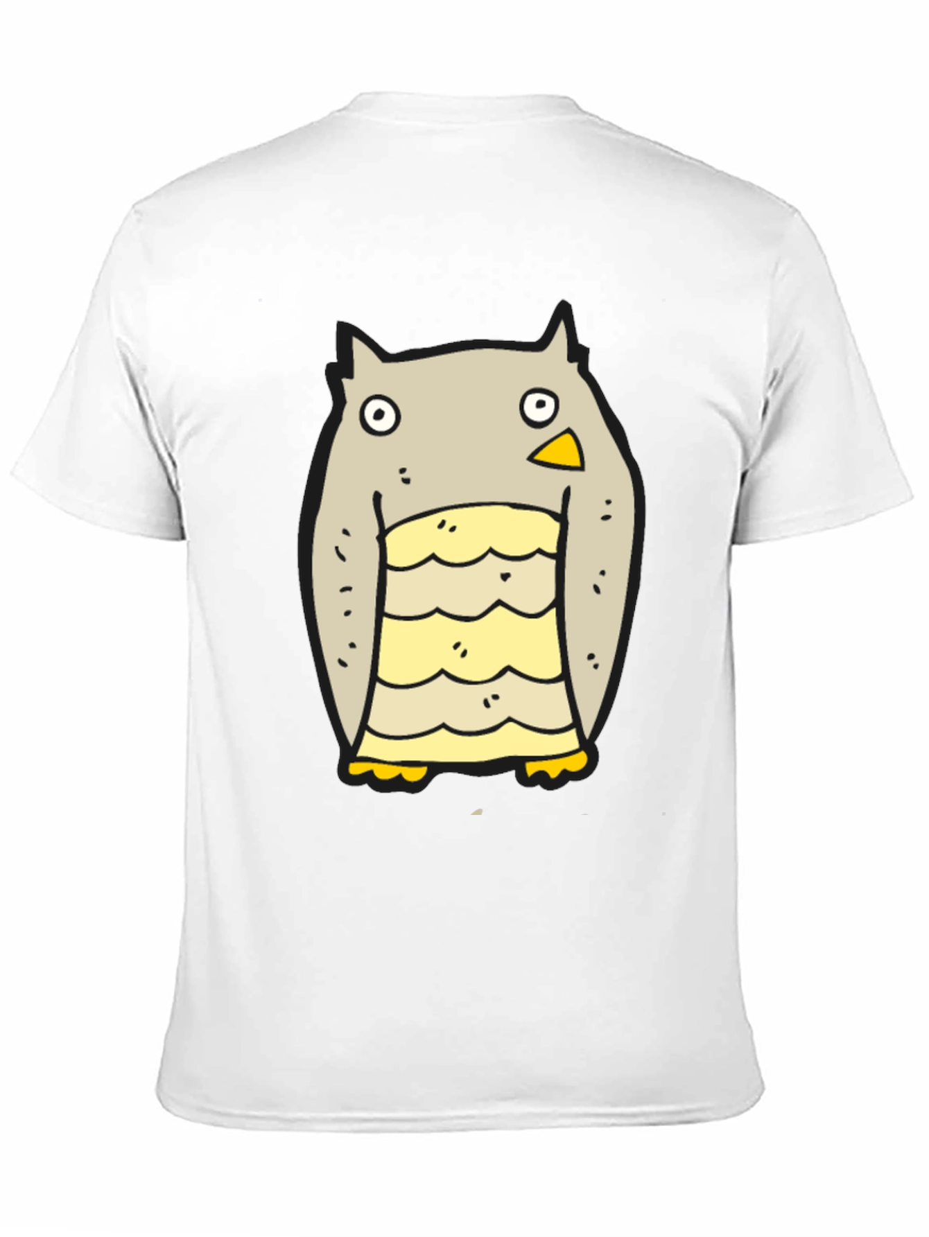 Cartoon Owl Graphic Black T-Shirt