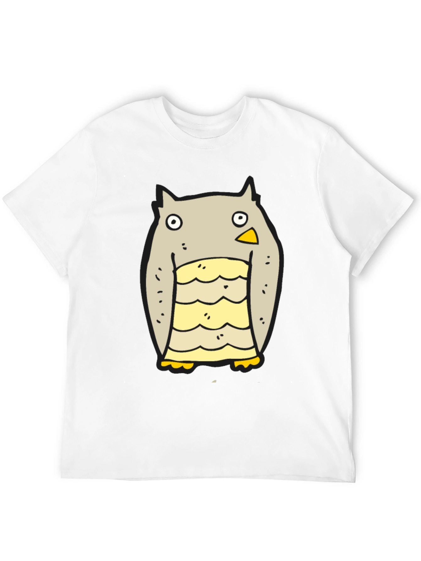 Cartoon Owl Graphic Black T-Shirt